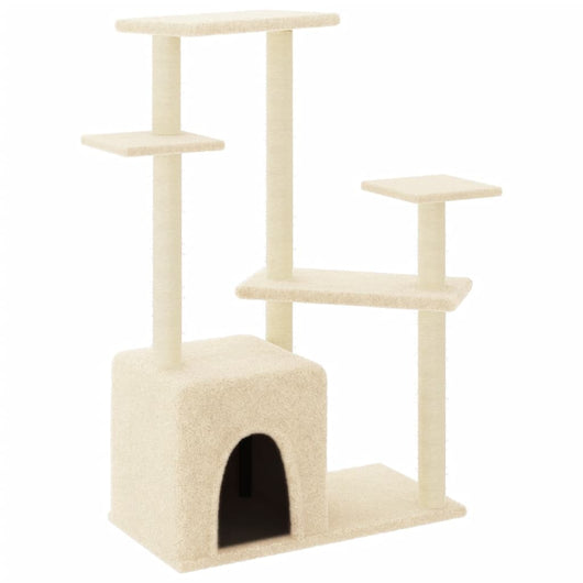 Albero per Gatti con Tiragraffi in Sisal Crema 107,5 cm 172070