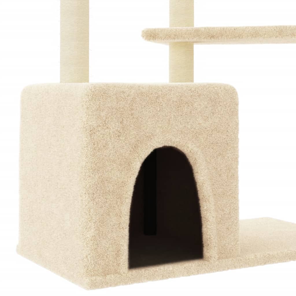 Albero per Gatti con Tiragraffi in Sisal Crema 107,5 cm 172070