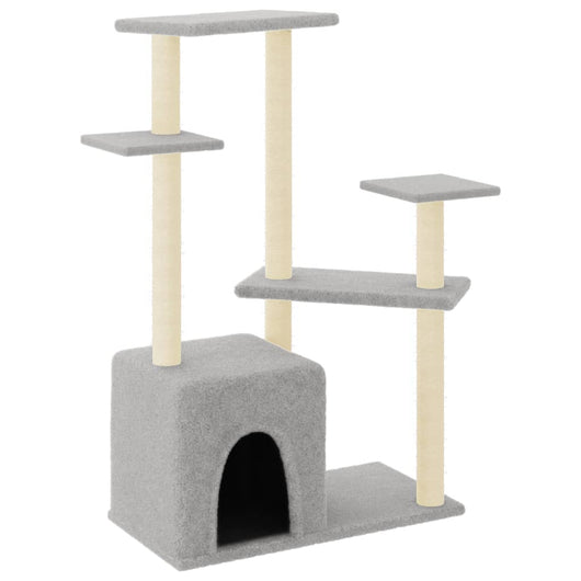 Albero per Gatti con Tiragraffi in Sisal Grigio Chiaro 107,5 cmcod mxl 121212