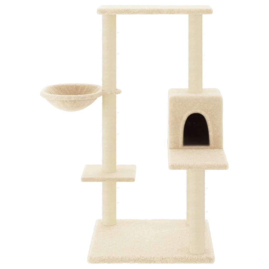 Albero per Gatti con Tiragraffi in Sisal Crema 95 cm 172073