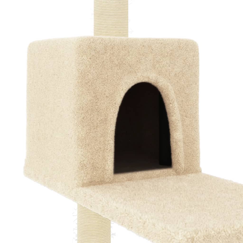 Albero per Gatti con Tiragraffi in Sisal Crema 95 cm 172073