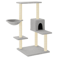 Albero per Gatti con Tiragraffi in Sisal Grigio Chiaro 95 cm 172074