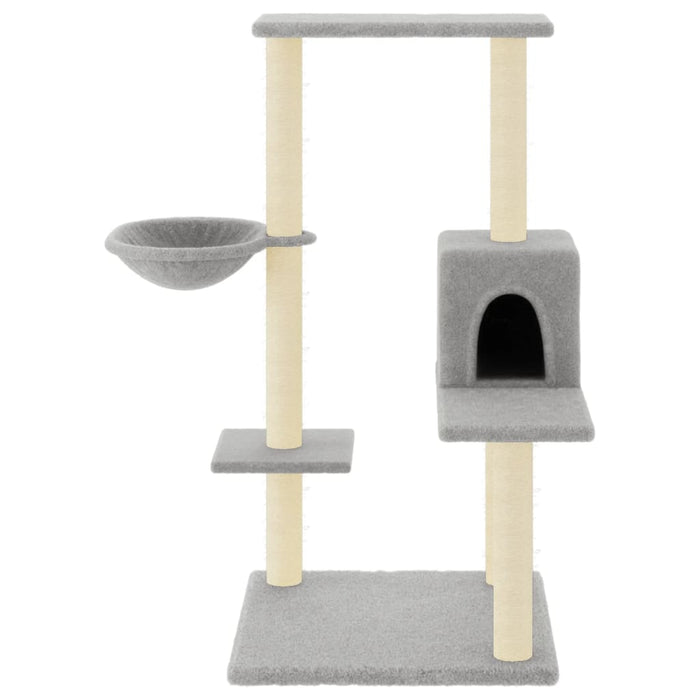 Albero per Gatti con Tiragraffi in Sisal Grigio Chiaro 95 cmcod mxl 94972