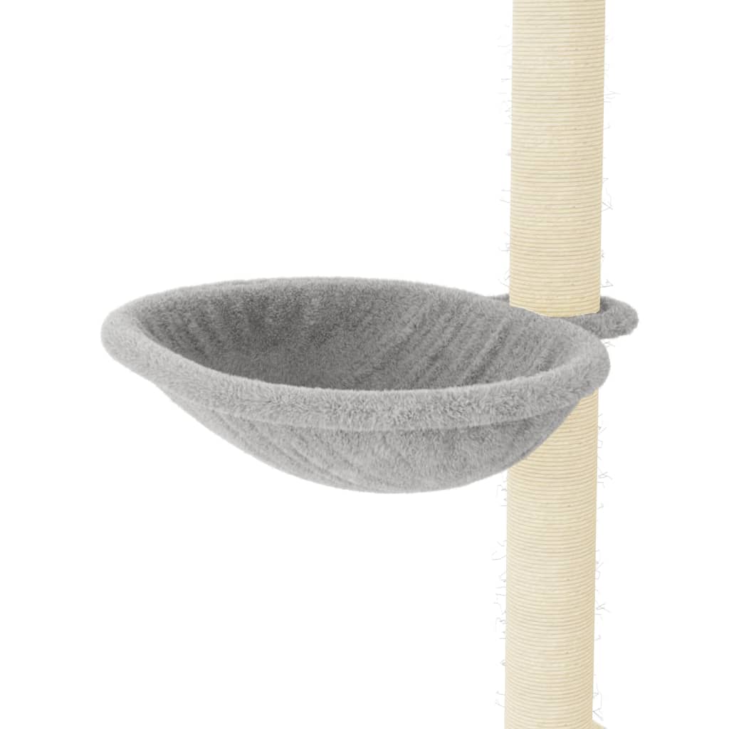 Albero per Gatti con Tiragraffi in Sisal Grigio Chiaro 95 cm 172074