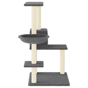 Albero per Gatti con Tiragraffi in Sisal Grigio Scuro 95 cm 172075