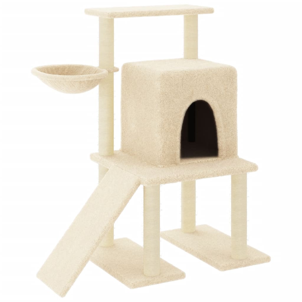 Albero per Gatti con Tiragraffi in Sisal Crema 96,5 cmcod mxl 94974