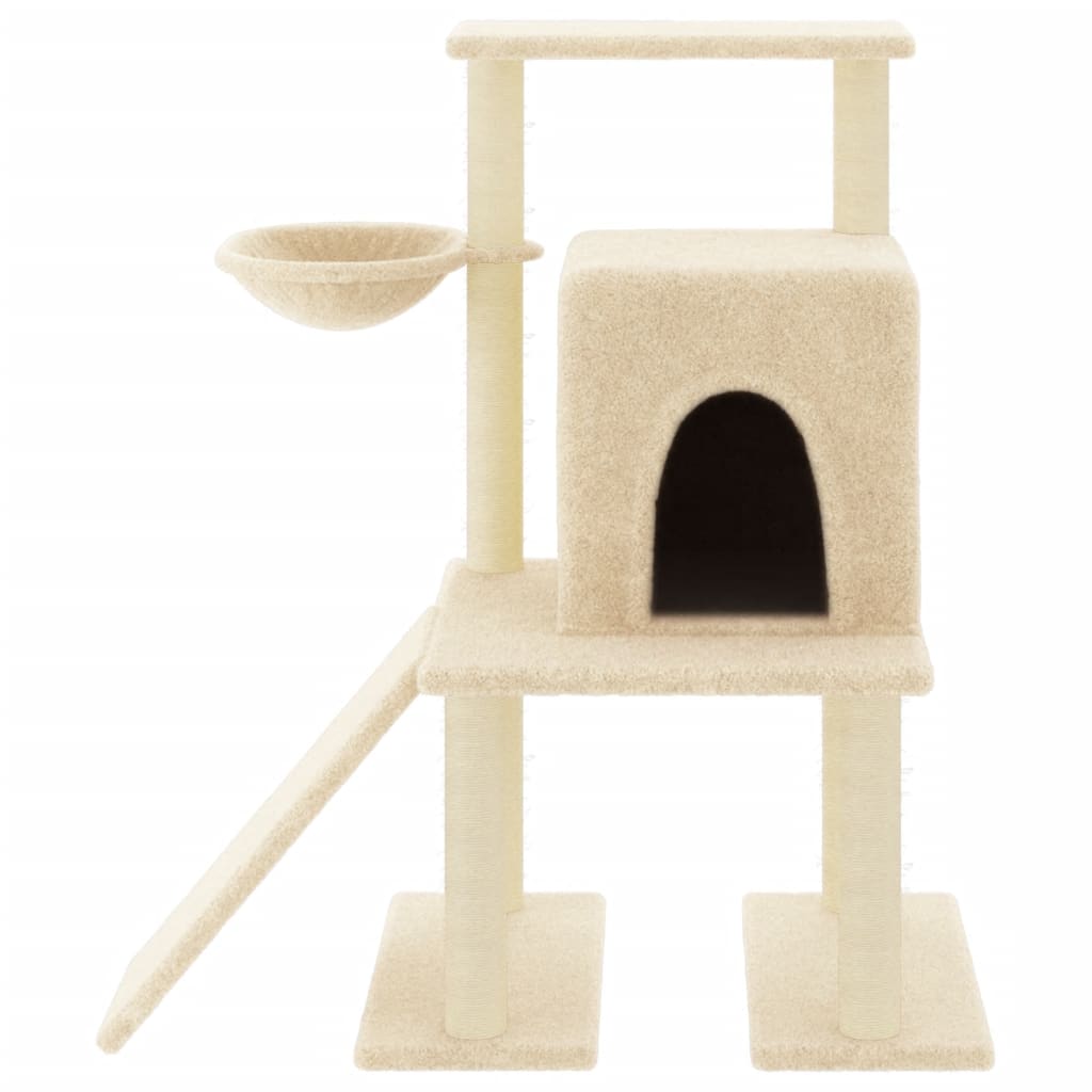 Albero per Gatti con Tiragraffi in Sisal Crema 96,5 cm 172076