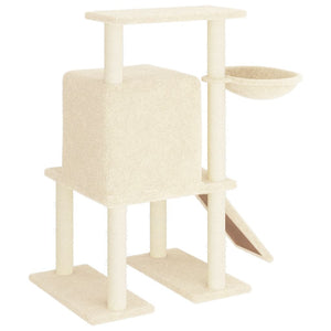 Albero per Gatti con Tiragraffi in Sisal Crema 96,5 cm 172076