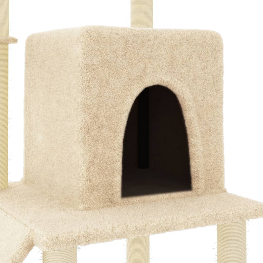 Albero per Gatti con Tiragraffi in Sisal Crema 96,5 cm 172076