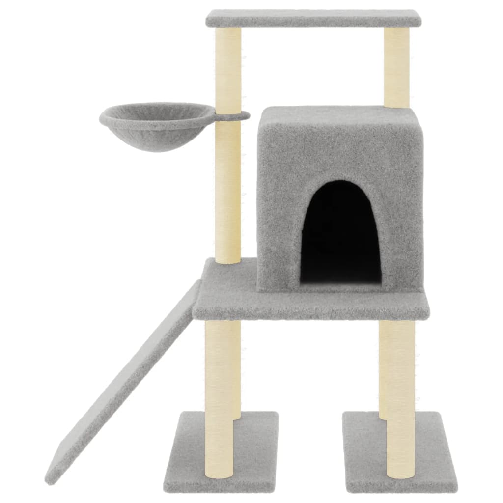 Albero per Gatti con Tiragraffi in Sisal Grigio Chiaro 96,5 cmcod mxl 70949