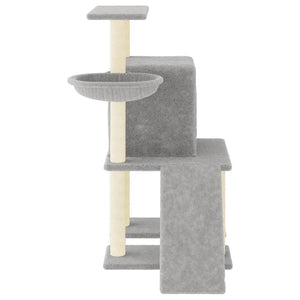 Albero per Gatti con Tiragraffi in Sisal Grigio Chiaro 96,5 cm 172077