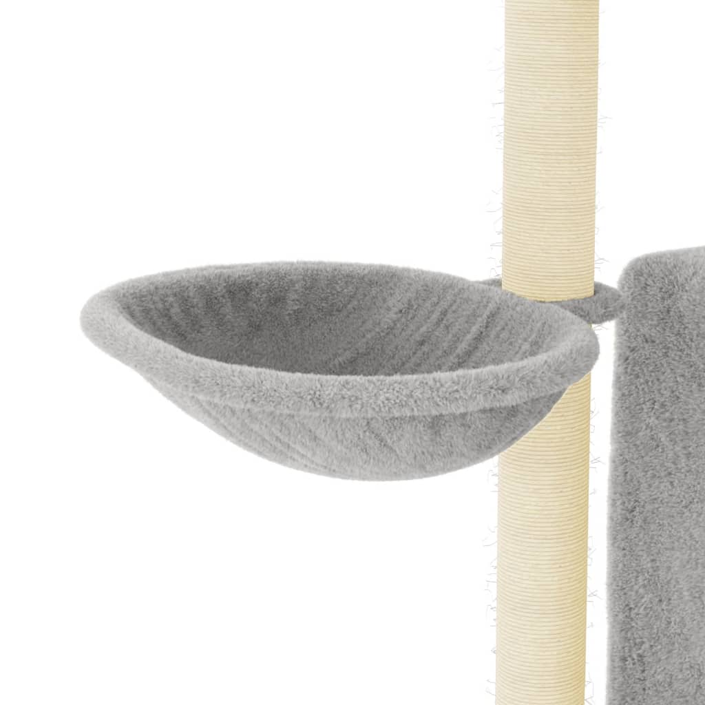 Albero per Gatti con Tiragraffi in Sisal Grigio Chiaro 96,5 cm 172077