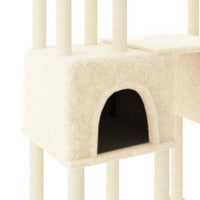 Albero per Gatti con Tiragraffi in Sisal Crema 199 cm 172079