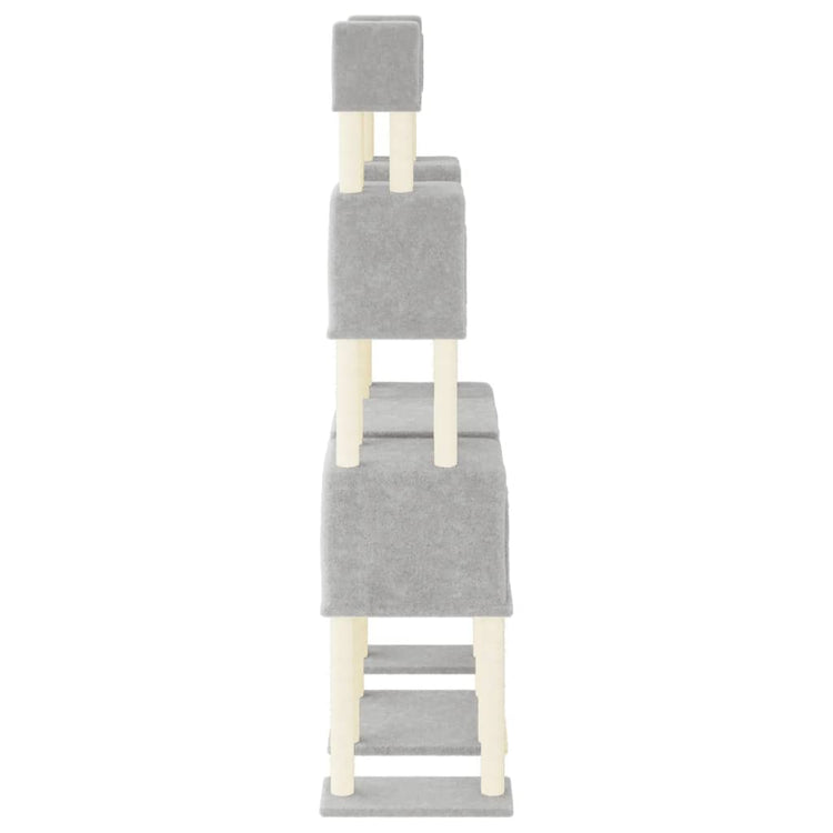 Albero per Gatti con Tiragraffi in Sisal Grigio Chiaro 199 cm 172080