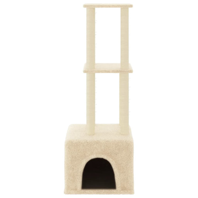 Albero per Gatti con Tiragraffi in Sisal Crema 133,5 cmcod mxl 70954