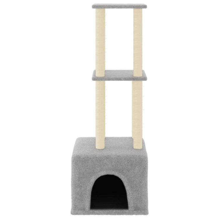 Albero per Gatti con Tiragraffi in Sisal Grigio Chiaro 133,5 cmcod mxl 94975