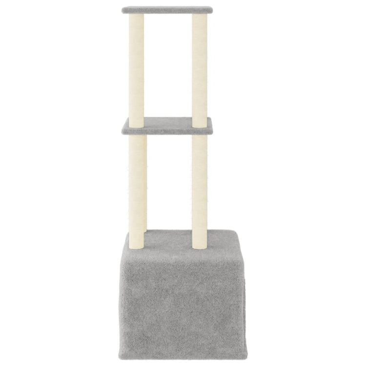 Albero per Gatti con Tiragraffi in Sisal Grigio Chiaro 133,5 cm 172083