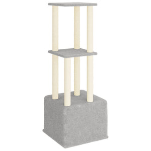 Albero per Gatti con Tiragraffi in Sisal Grigio Chiaro 133,5 cm 172083