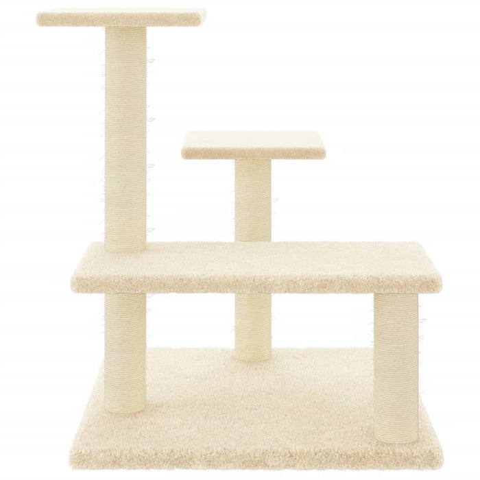 Albero per Gatti con Tiragraffi in Sisal Crema 61 cm 172085