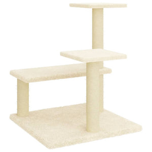 Albero per Gatti con Tiragraffi in Sisal Crema 61 cm 172085