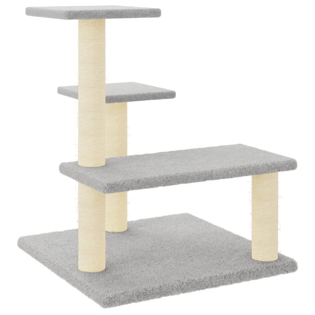 Albero per Gatti con Tiragraffi in Sisal Grigio Chiaro 61 cmcod mxl 118924