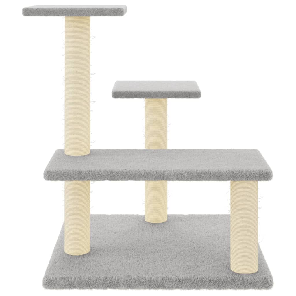 Albero per Gatti con Tiragraffi in Sisal Grigio Chiaro 61 cmcod mxl 118924