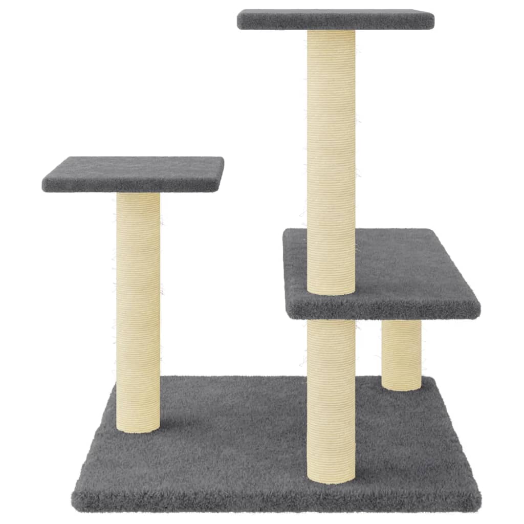 Albero per Gatti con Tiragraffi in Sisal Grigio Scuro 61 cm 172087