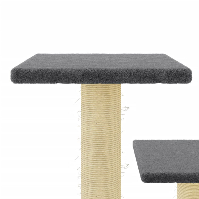 Albero per Gatti con Tiragraffi in Sisal Grigio Scuro 61 cm 172087