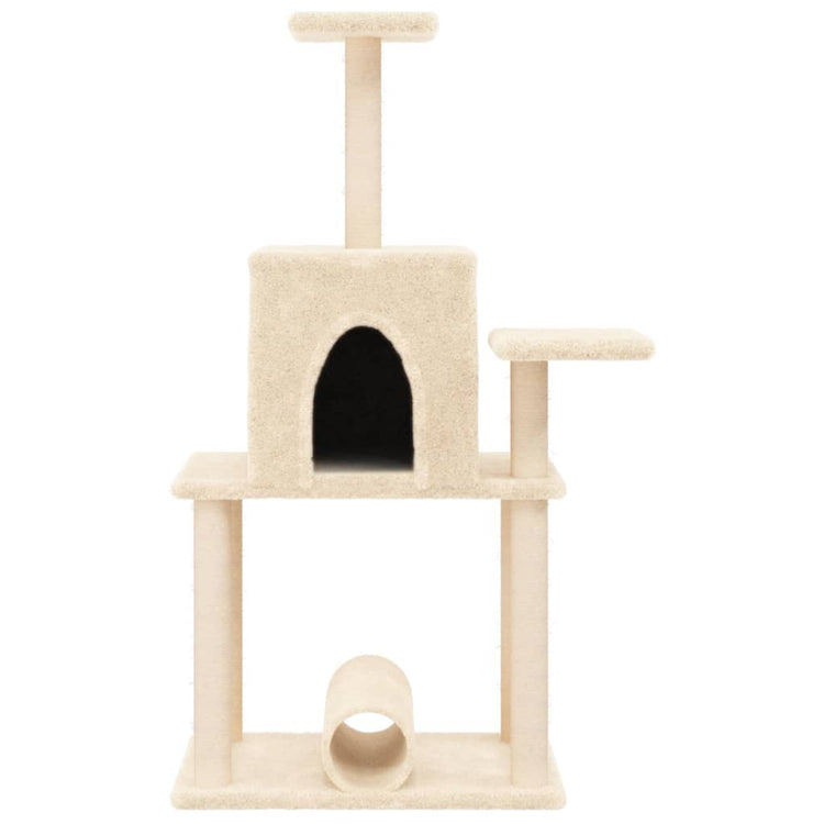 Albero per Gatti con Tiragraffi in Sisal Crema 122 cm 172088