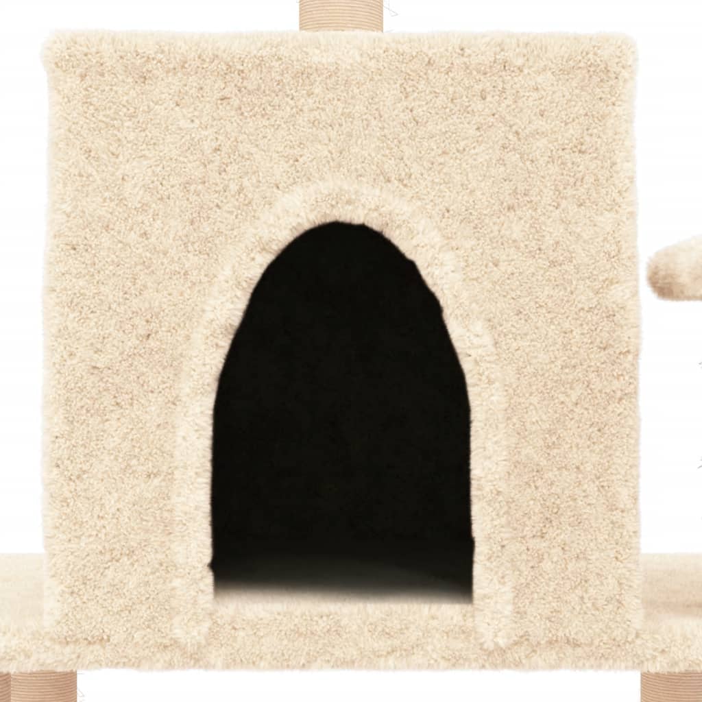 Albero per Gatti con Tiragraffi in Sisal Crema 122 cm 172088