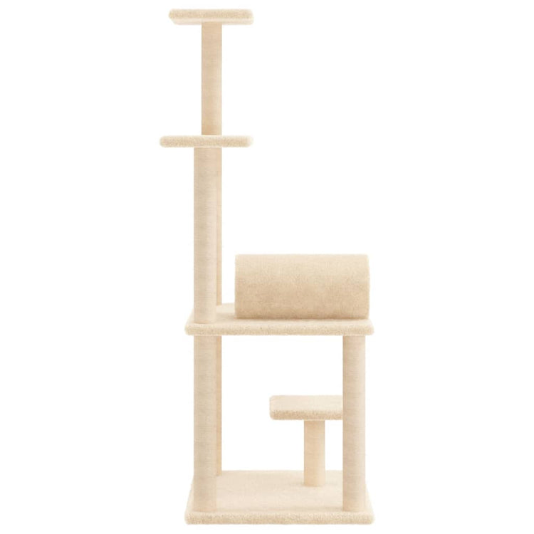 Albero per Gatti con Tiragraffi in Sisal Crema 136 cm 172091