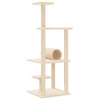 Albero per Gatti con Tiragraffi in Sisal Crema 136 cm 172091