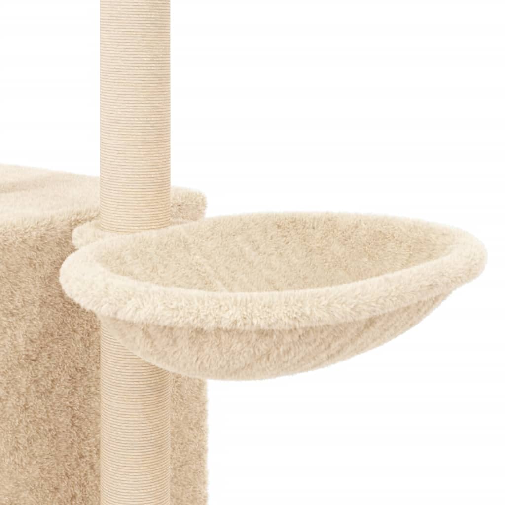 Albero per Gatti con Tiragraffi in Sisal Crema 145 cm 172094