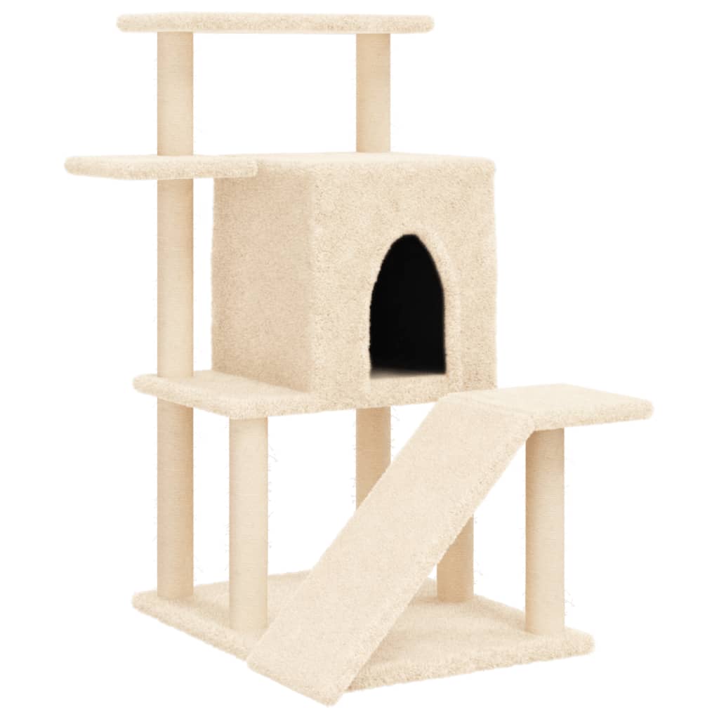 Albero per Gatti con Tiragraffi in Sisal Crema 97 cm 172097