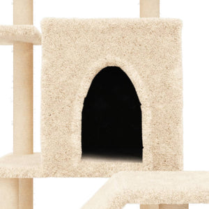 Albero per Gatti con Tiragraffi in Sisal Crema 97 cm 172097