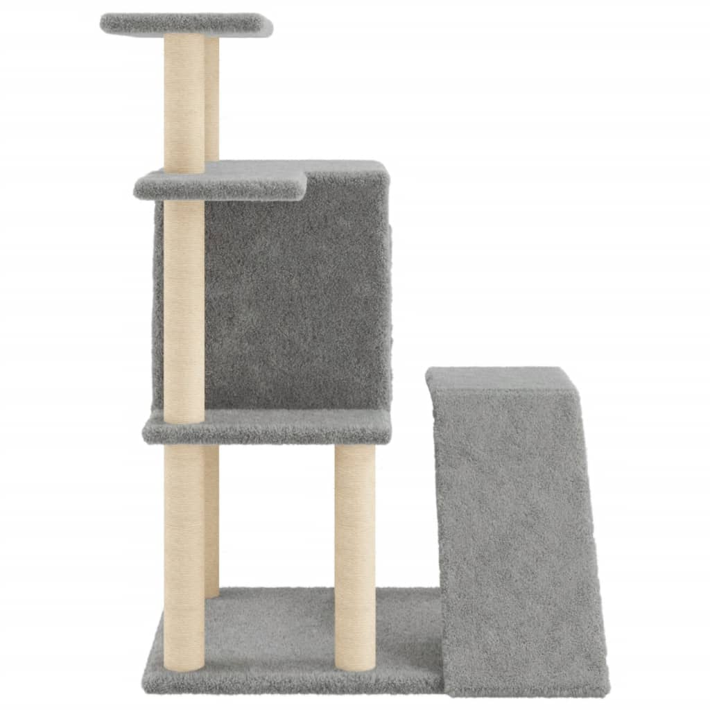 Albero per Gatti con Tiragraffi in Sisal Grigio Chiaro 97 cm 172098