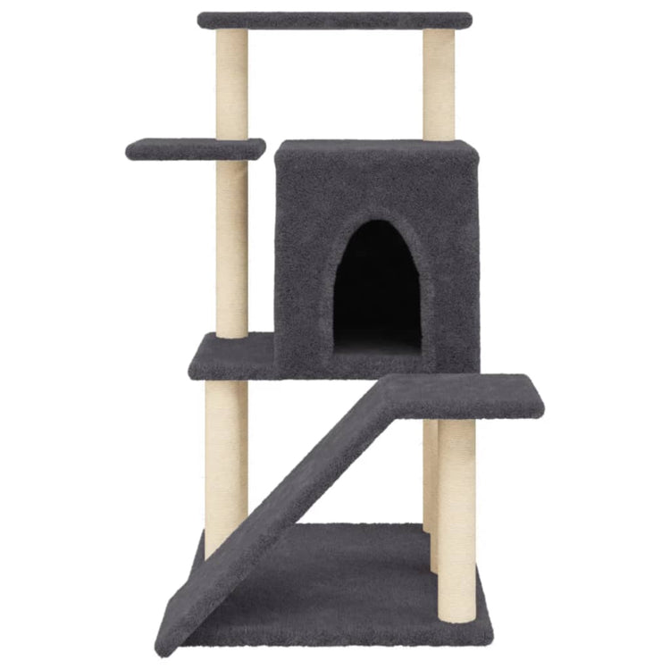 Albero per Gatti con Tiragraffi in Sisal Grigio Scuro 97 cm 172099