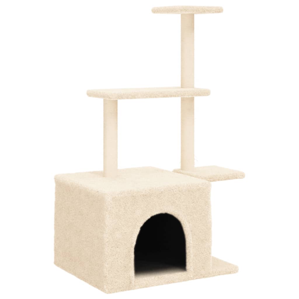 Albero per Gatti con Tiragraffi in Sisal Crema 110 cmcod mxl 133689