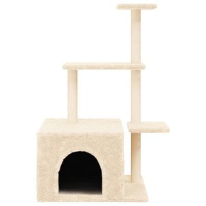 Albero per Gatti con Tiragraffi in Sisal Crema 110 cm 172103