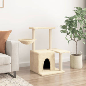 Albero per Gatti con Tiragraffi in Sisal Crema 83 cm 172109