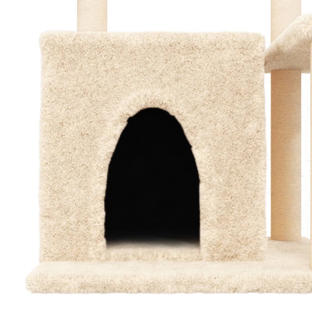 Albero per Gatti con Tiragraffi in Sisal Crema 83 cm 172109