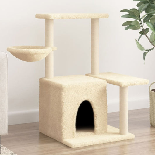 Albero per Gatti con Tiragraffi in Sisal Crema 83 cm 172109