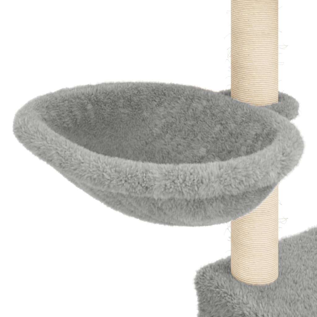 Albero per Gatti con Tiragraffi in Sisal Grigio Chiaro 83 cm 172110