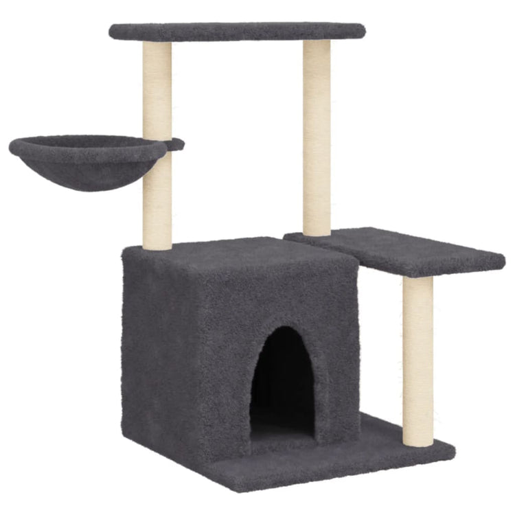 Albero per Gatti con Tiragraffi in Sisal Grigio Scuro 83 cmcod mxl 85827