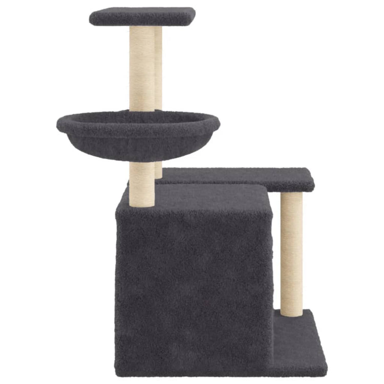 Albero per Gatti con Tiragraffi in Sisal Grigio Scuro 83 cm 172111