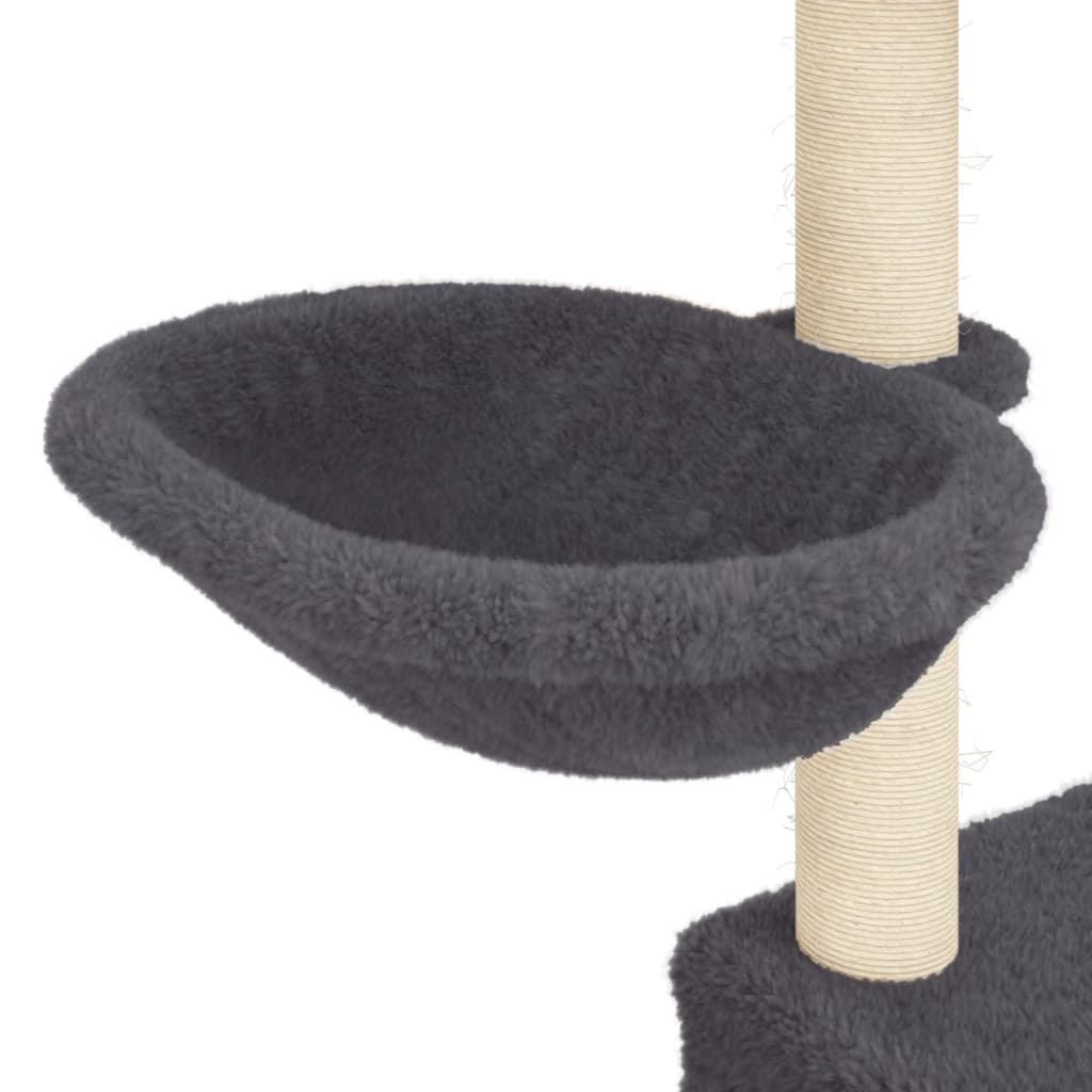 Albero per Gatti con Tiragraffi in Sisal Grigio Scuro 83 cm 172111