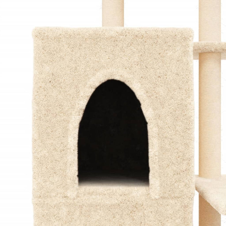 Albero per Gatti con Tiragraffi in Sisal Crema 97 cm 172112