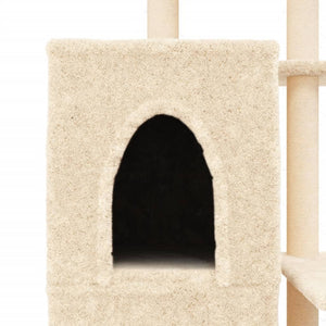 Albero per Gatti con Tiragraffi in Sisal Crema 97 cm 172112