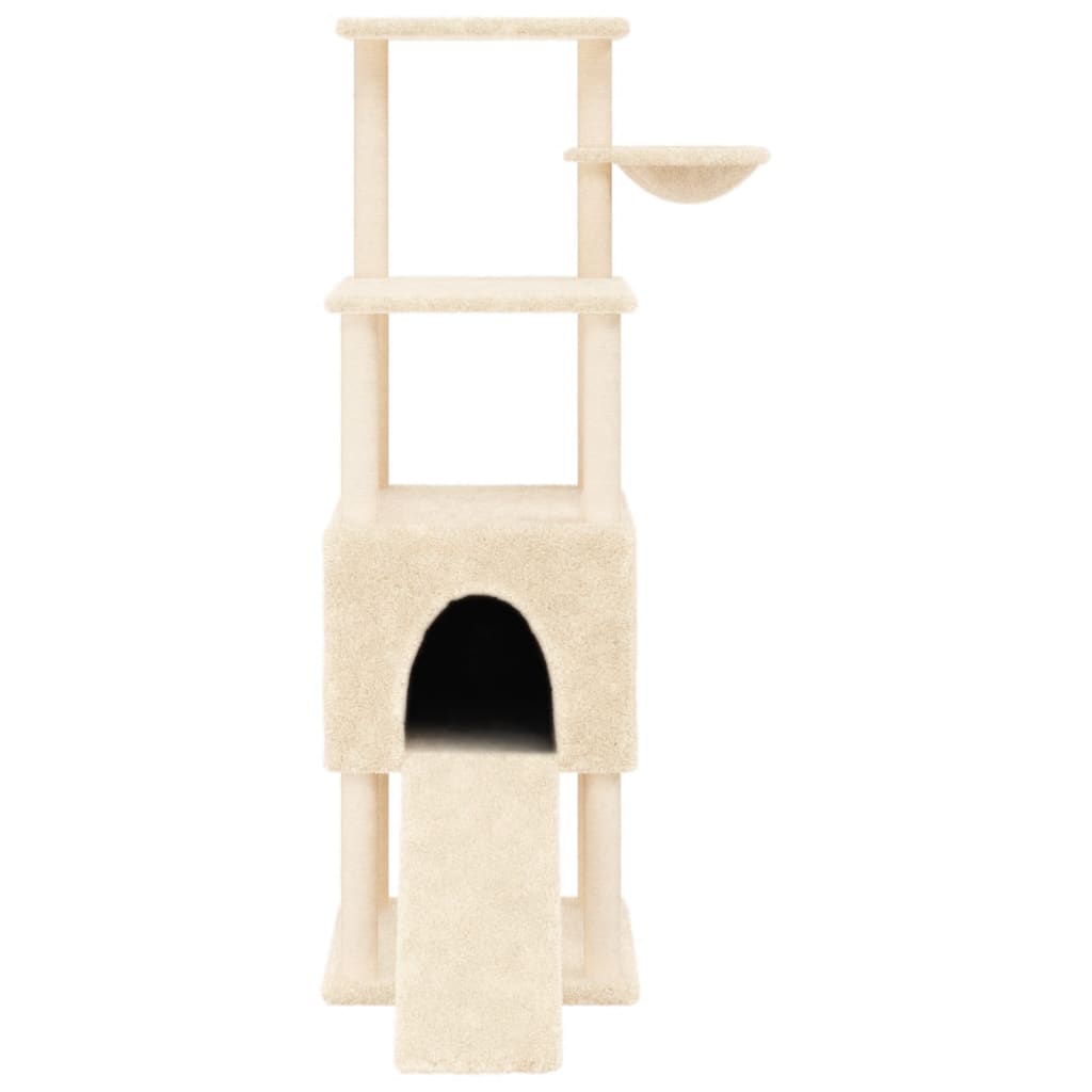 Albero per Gatti con Tiragraffi in Sisal Crema 153 cm 172115