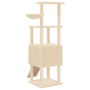 Albero per Gatti con Tiragraffi in Sisal Crema 153 cm 172115